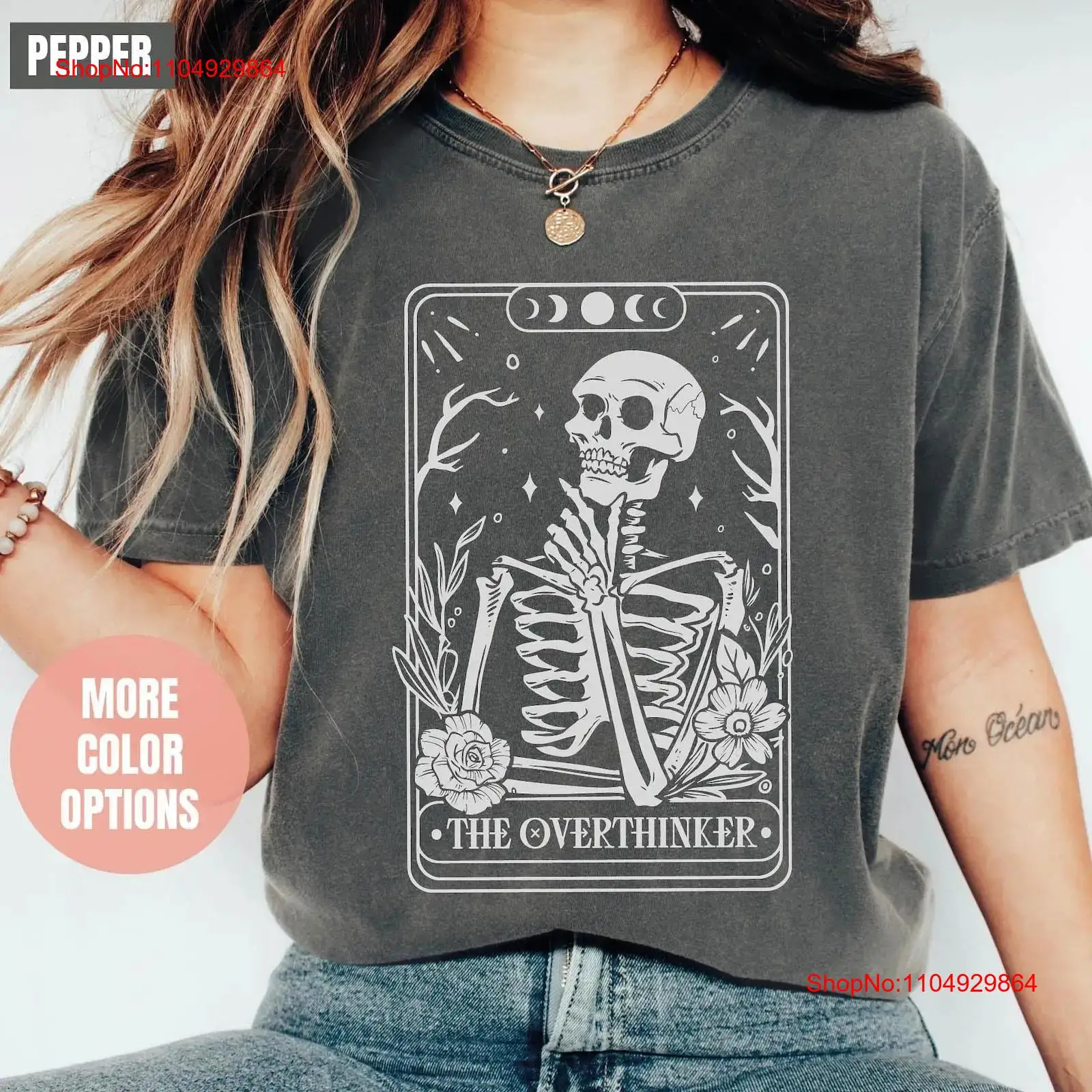 Vintage Fashion Quotes - Overthinker Tarot Card T Shirt Overthinking