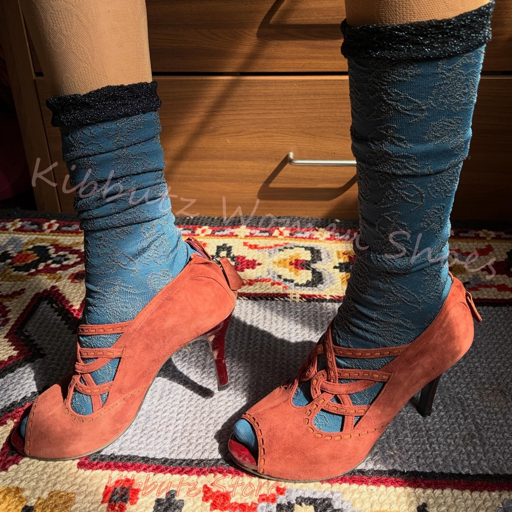 Vintage Fashion Dresses - Vintage Rome Sandals Suede Leather Peep