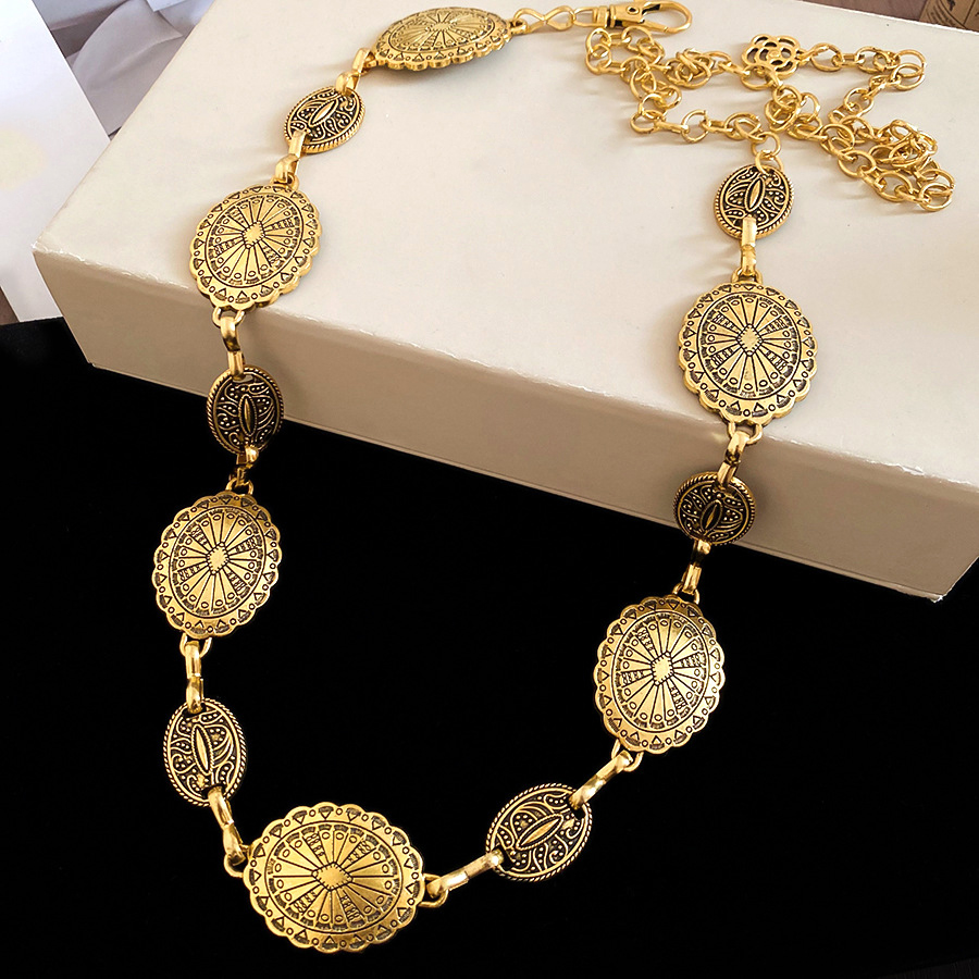 Vintage Fashion Patterns - Vintage Oval Pattern Heavy Gold Tone