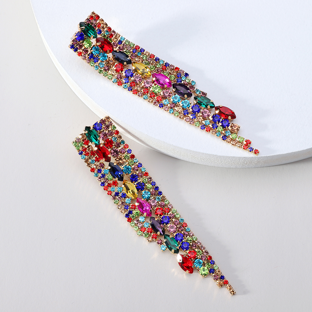Vintage Fashion Jewelry Brands - Luxury Brand Geometric Tassel Multicolored Crystal