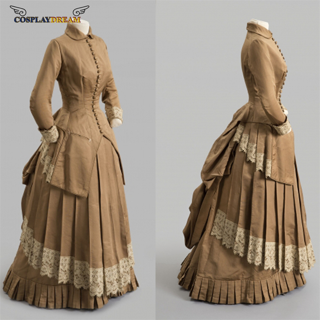 Vintage Fashion Dresses - 19th Century Fashion dress Victorian bustle