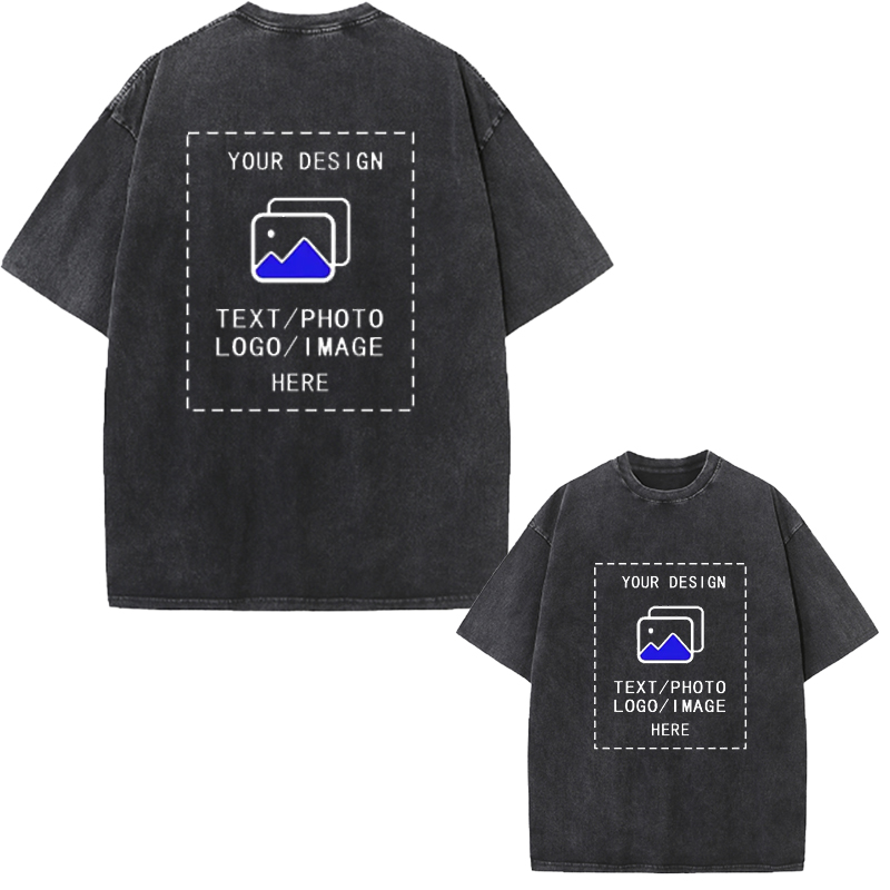 Vintage Fashion Style Men - Men's Customized T-Shirt 100% Cotton Washed