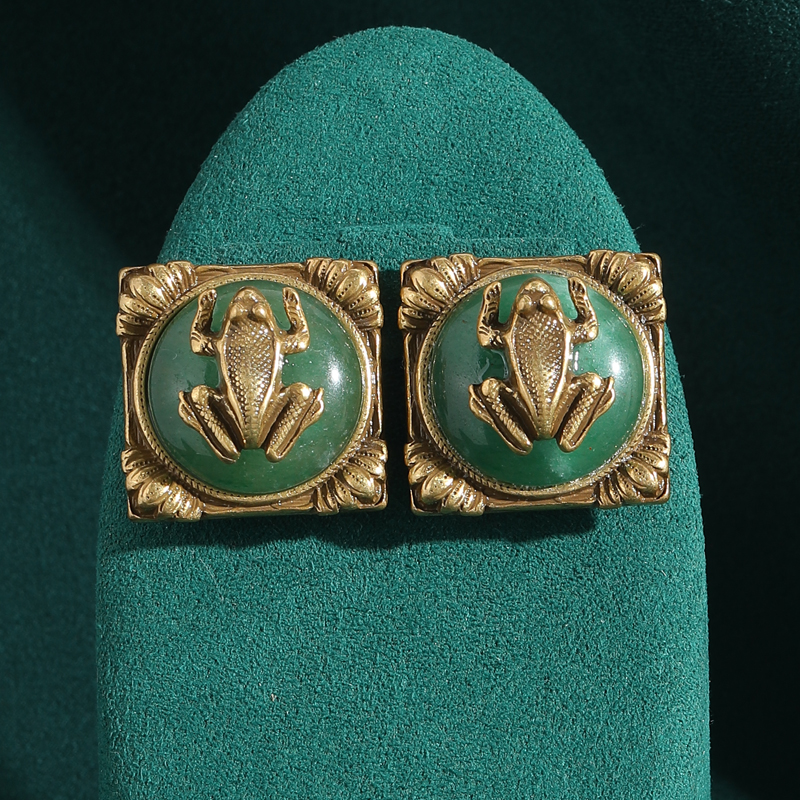 Vintage Fashion Jewelry Brands - 3 Color Vintage Square Glazed Toad
