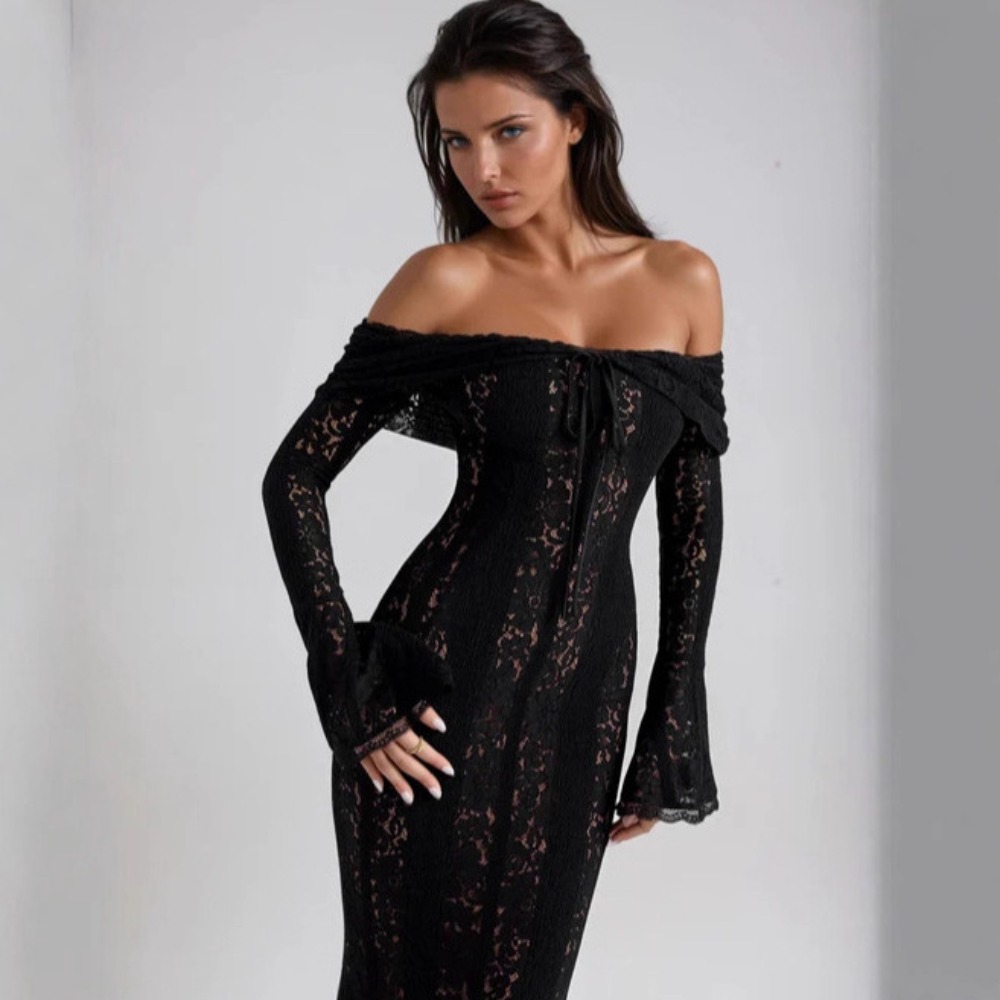 Vintage Fashion Women Dresses - Dress Vintage Hollow Out Floral Lace