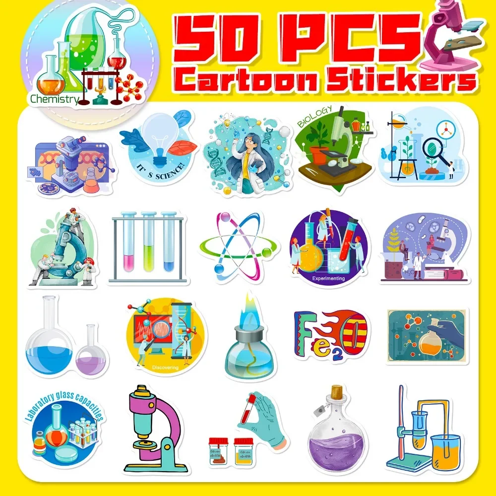 50PCS Cartoon Science Lab Stic - Vintage Fashion Magazine のレビューと価格