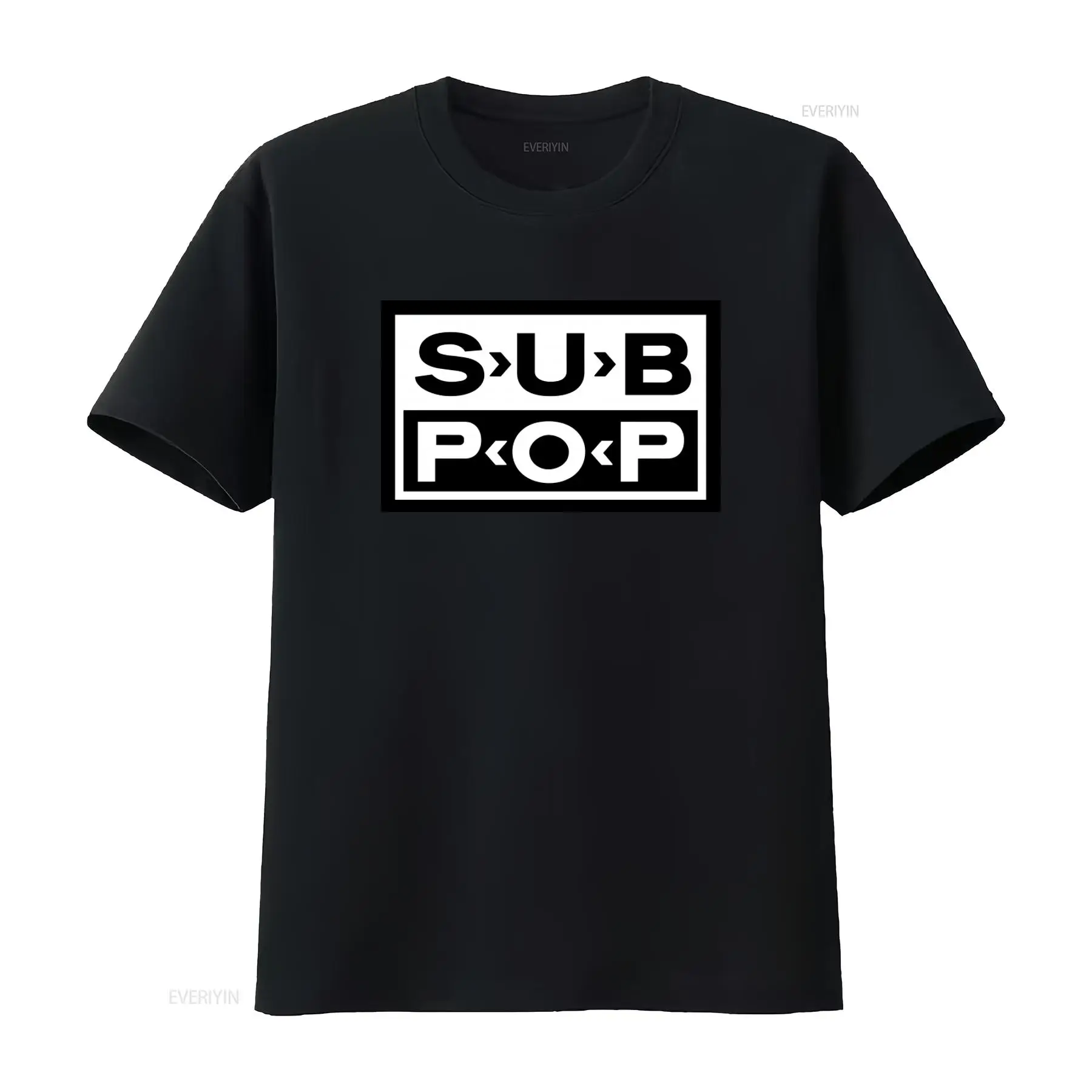 Sub Pop Logo T Shirt Black wit - Vintage Fashion Style Men のレビューと価格