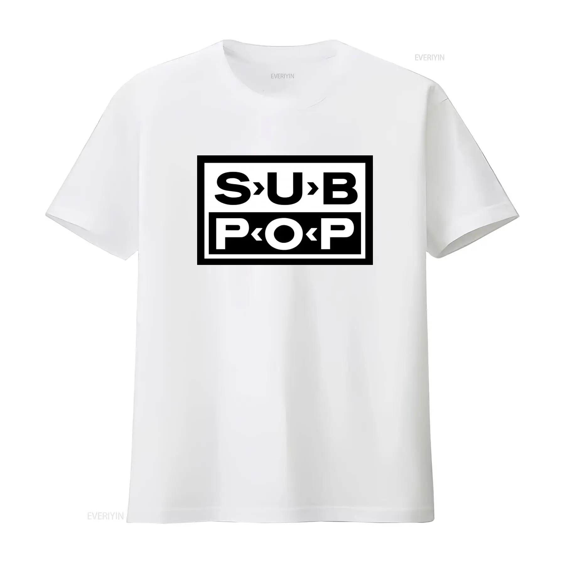 Sub Pop Logo T Shirt Black wit - Vintage Fashion Style Men のレビューと価格