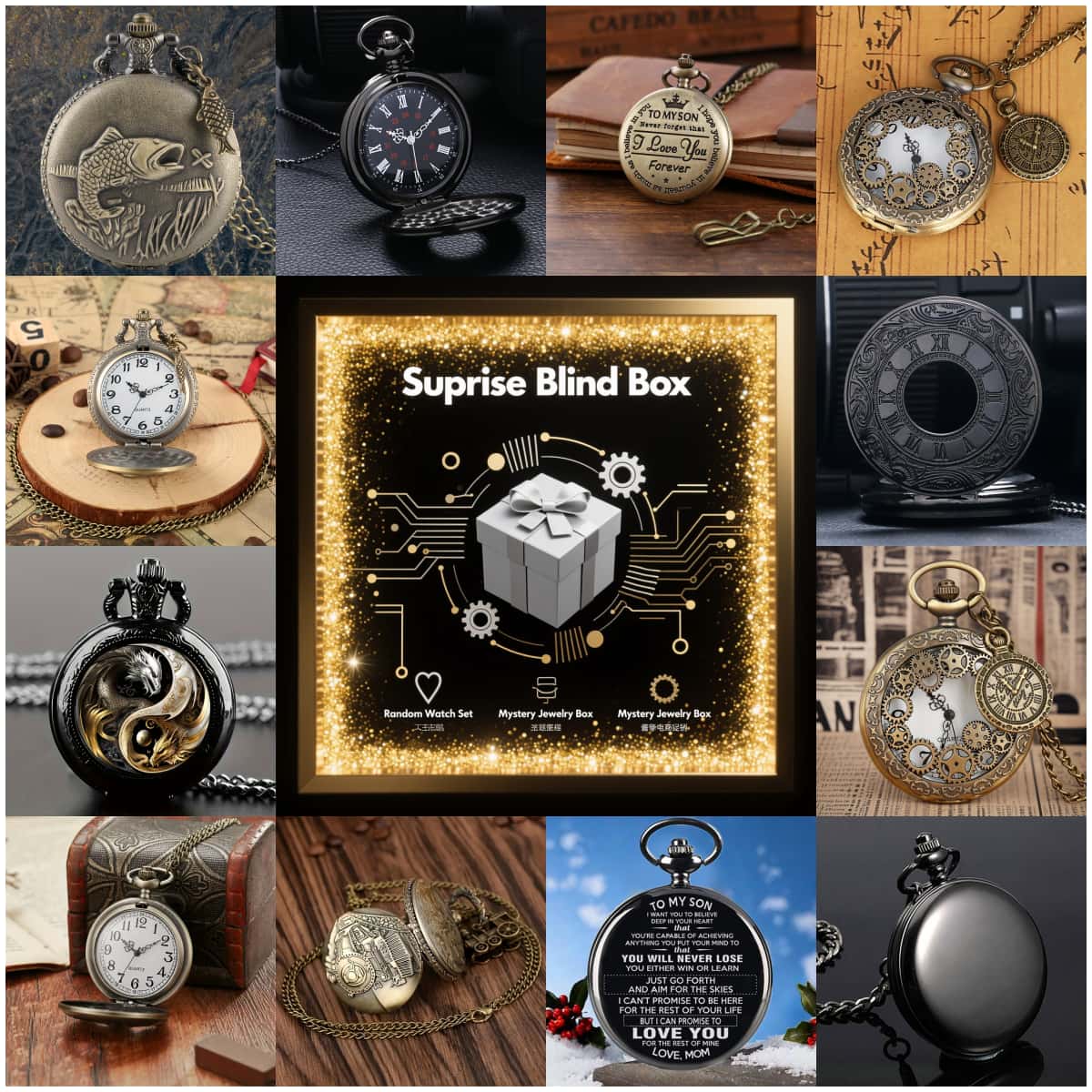 1PC Surprise Mystery Watch Bli - Vintage Fashion For Men のレビューと価格