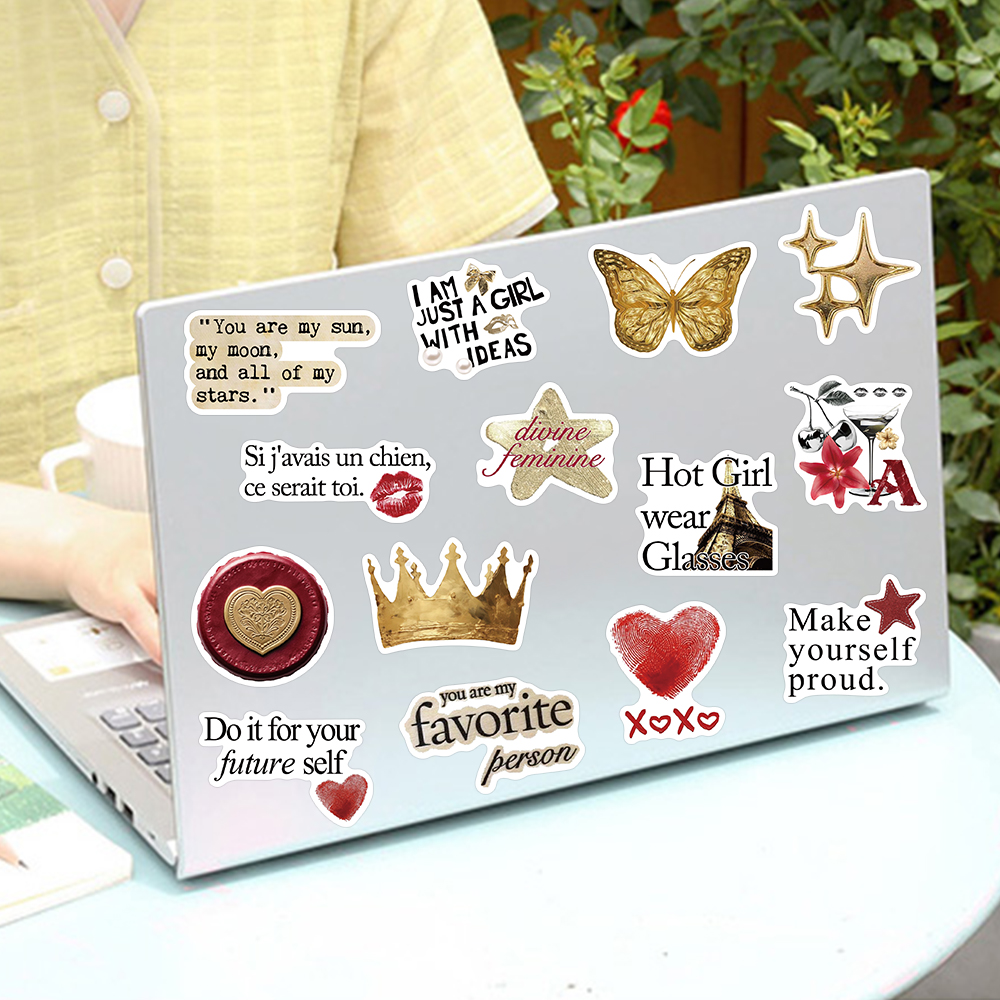 50pcs Gold&Red Retro Leopard P - Vintage Fashion Magazine のレビューと価格
