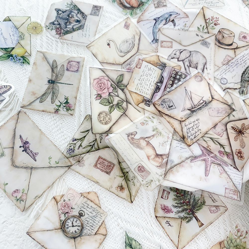 50PCS Vintage Envelope Transpa - Vintage Fashion Magazine のレビューと価格