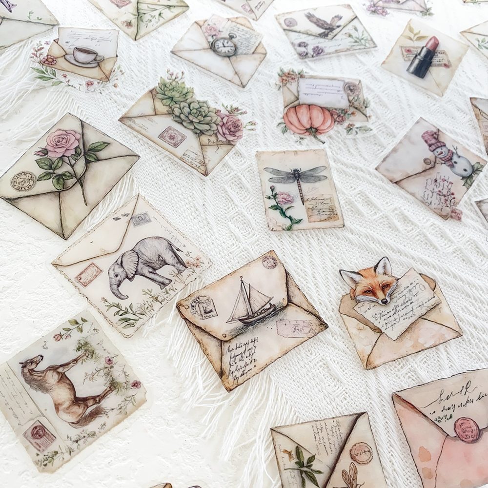 50PCS Vintage Envelope Transpa - Vintage Fashion Magazine のレビューと価格