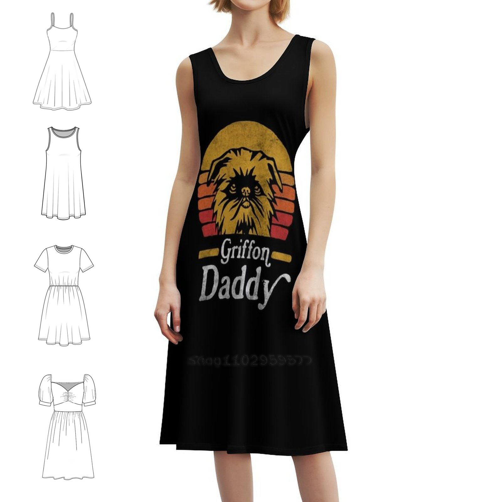 Retro Vintage Brussels Griffon - Vintage Fashion Women Dresses のレビューと価格