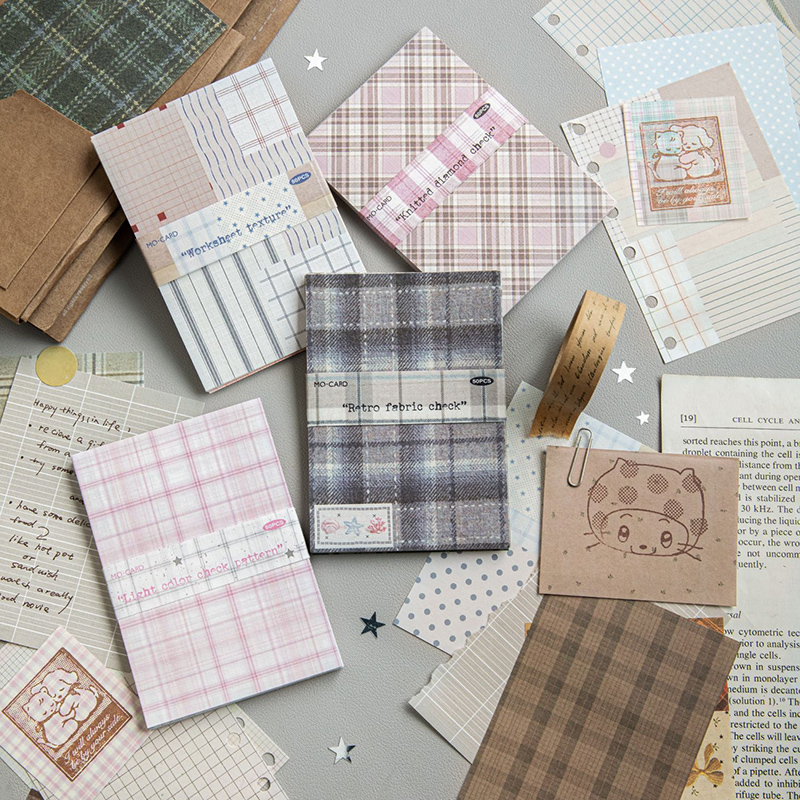 50pcs Creative Plaid Decor Scr - Vintage Fashion Magazine のレビューと価格