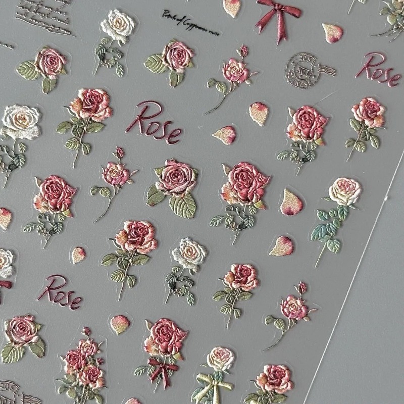 5Pcs Ins Retro Rose Sticker Hi - Vintage Fashion Magazine のレビューと価格