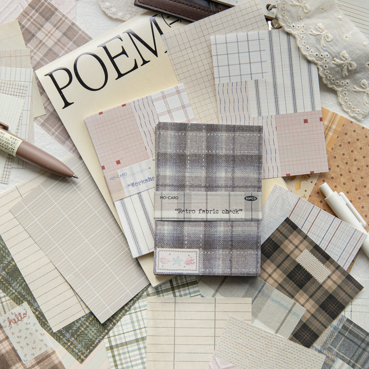 50pcs creative plaid Decor Scr - Vintage Fashion Magazine のレビューと価格