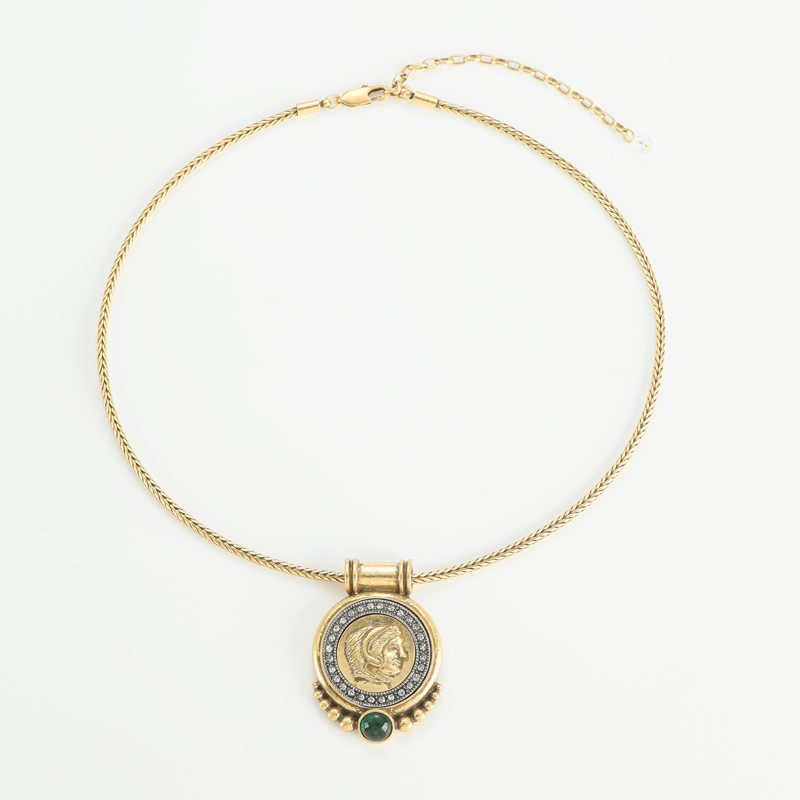 Head Ancient Coin Pendant Chok - Vintage Fashion Jewelry Brands のレビューと価格