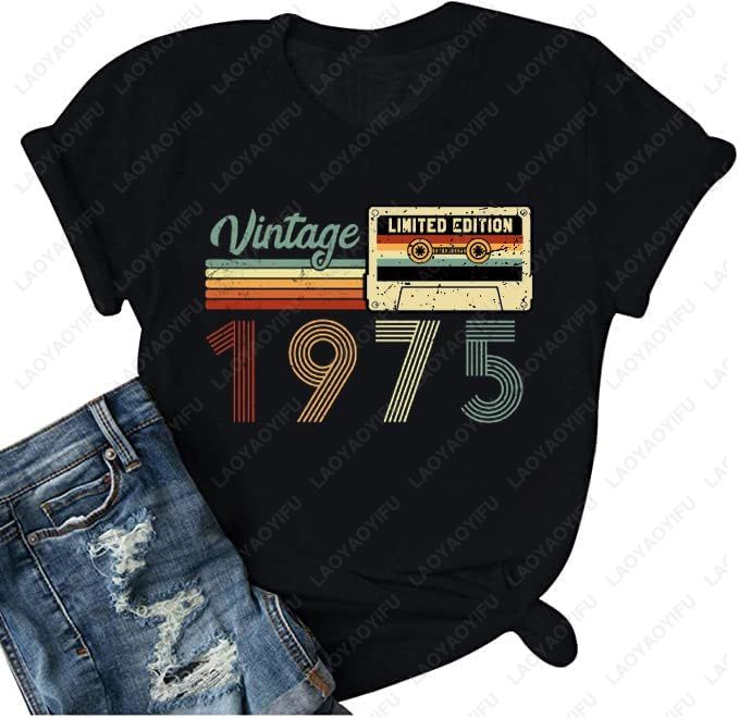 Vintage 1975 T-Shirts for Wome - Vintage Fashion Meaning のレビューと価格