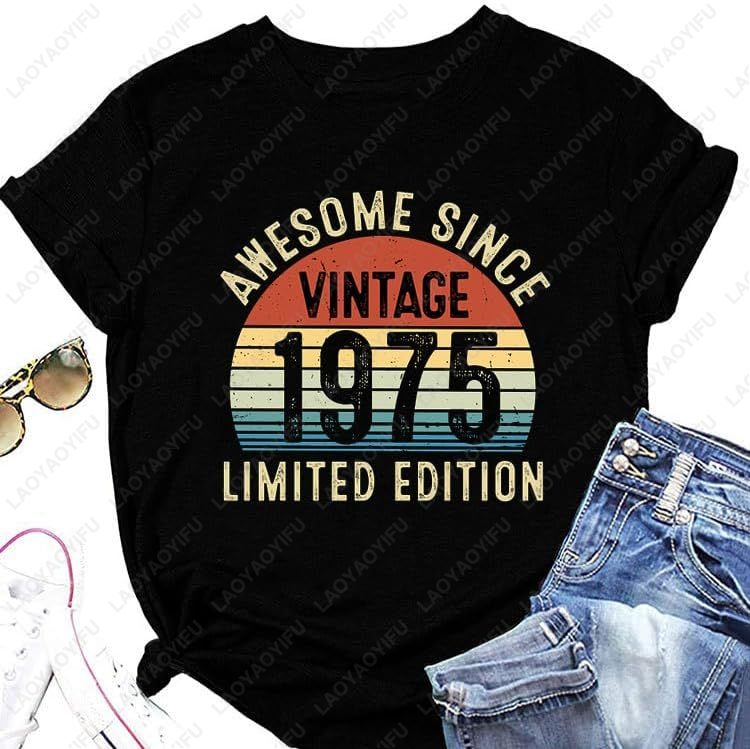 Vintage 1975 T-Shirts for Wome - Vintage Fashion Meaning のレビューと価格