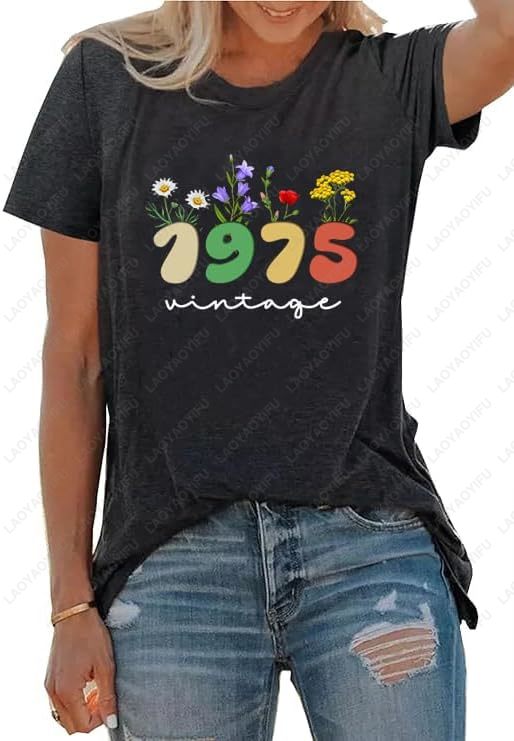 Vintage 1975 T-Shirts for Wome - Vintage Fashion Meaning のレビューと価格
