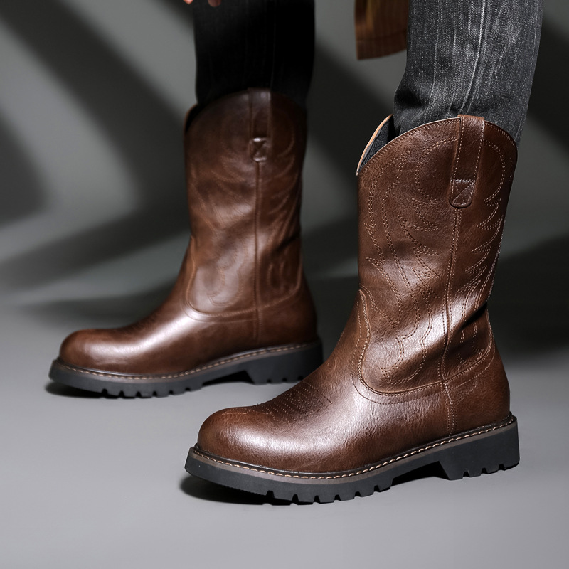 Fashion Mens Cowboy Boots New  - Vintage Fashion For Men のレビューと価格