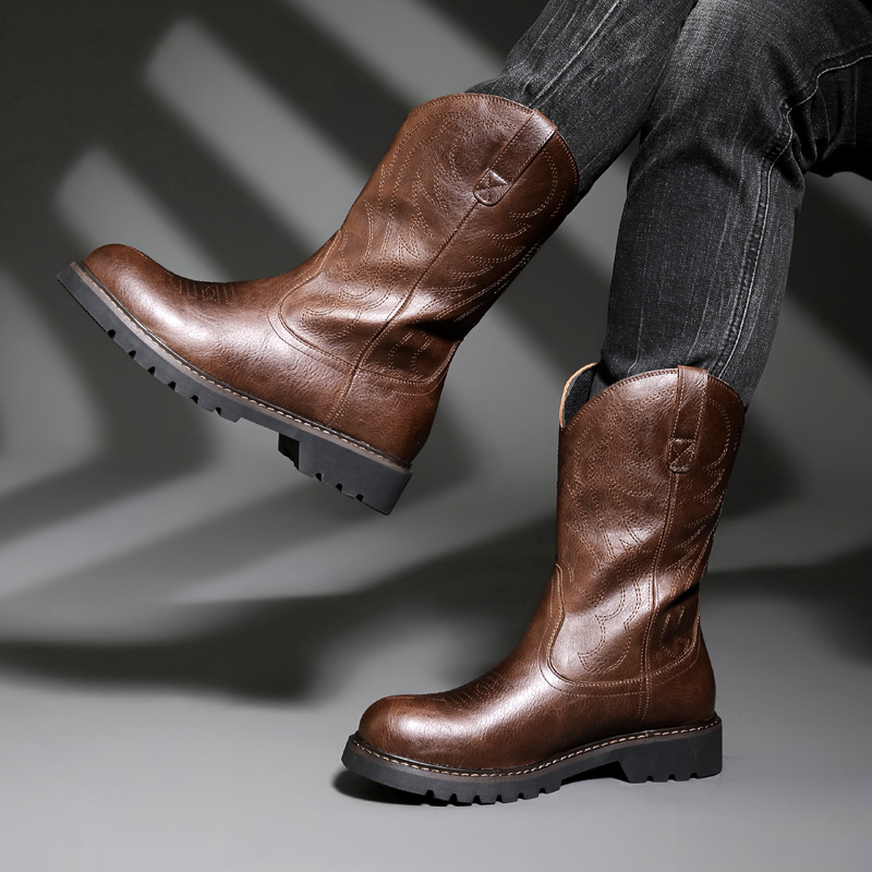 Fashion Mens Cowboy Boots New  - Vintage Fashion For Men のレビューと価格
