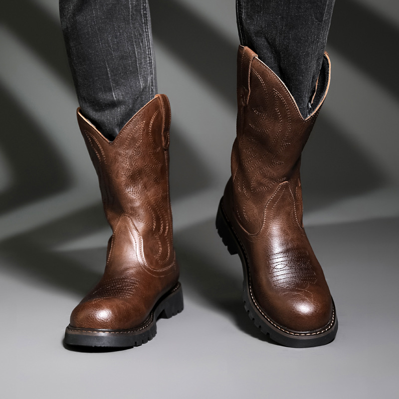 Fashion Mens Cowboy Boots New  - Vintage Fashion For Men のレビューと価格