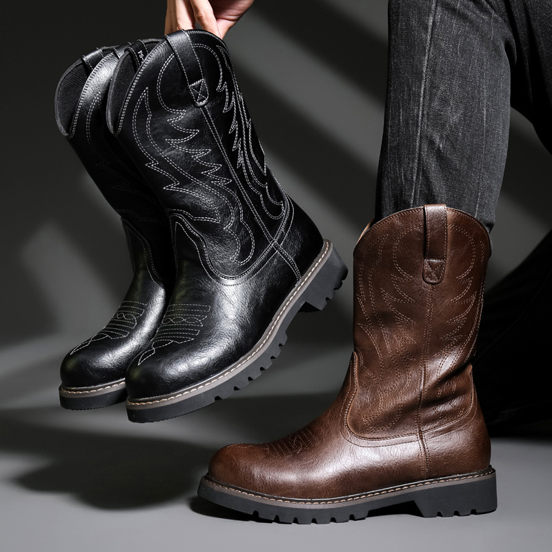 Fashion Mens Cowboy Boots New  - Vintage Fashion For Men のレビューと価格