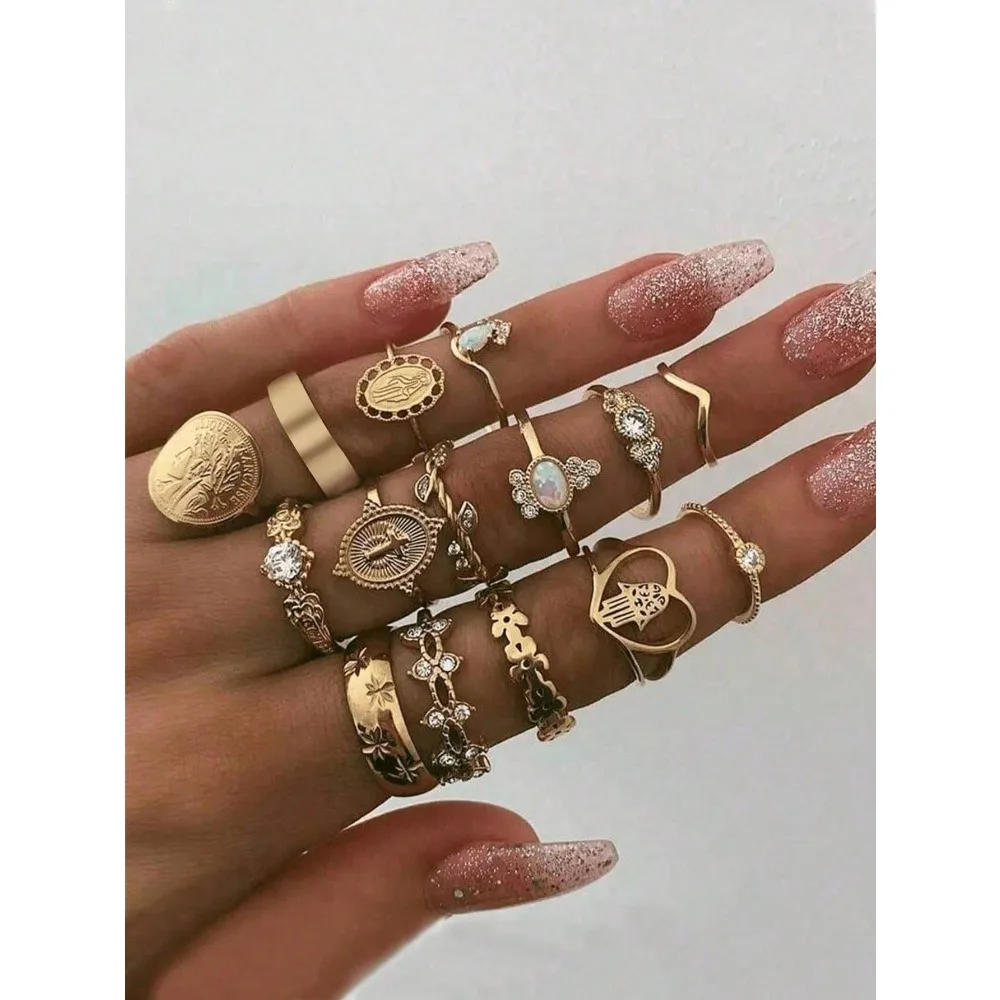30Pcs Dainty Pattern Hair Ring - Vintage Fashion Patterns のレビューと価格