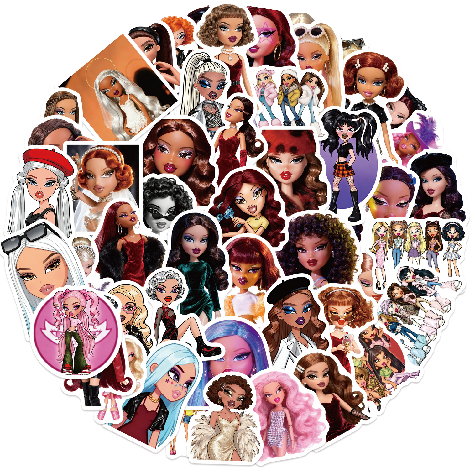 50Pcs Trendy Hot Girl Graffiti - Vintage Fashion Magazine のレビューと価格
