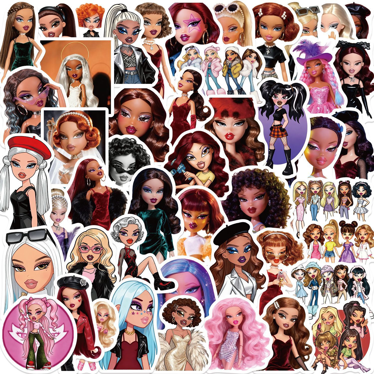 50Pcs Trendy Hot Girl Graffiti - Vintage Fashion Magazine のレビューと価格