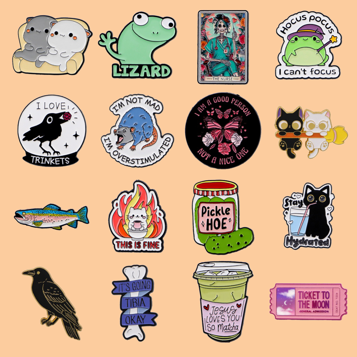 Cute Cat Quote Enamel Pin Anim - Vintage Fashion Quotes のレビューと価格