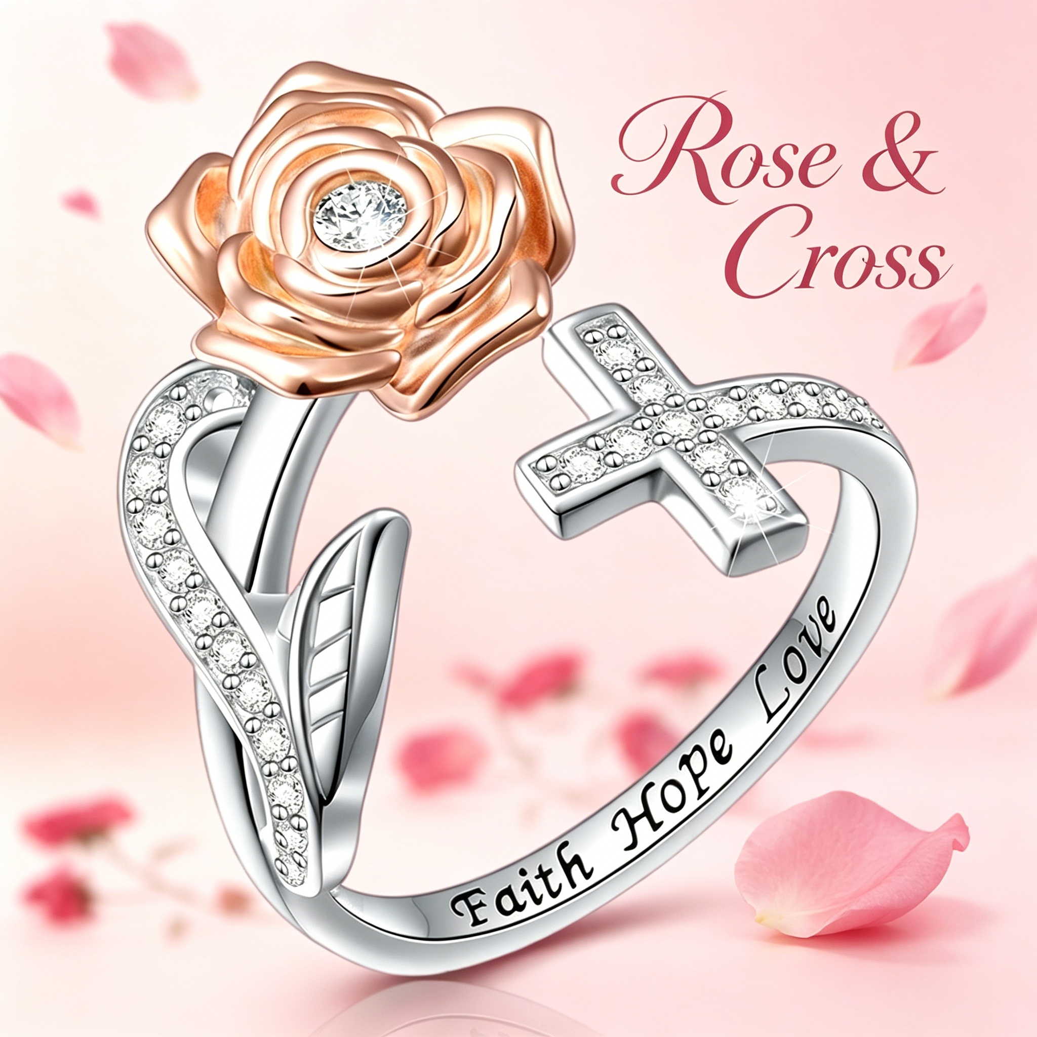 Vintage Two-Tone Rose Cross Op - Vintage Fashion Meaning のレビューと価格