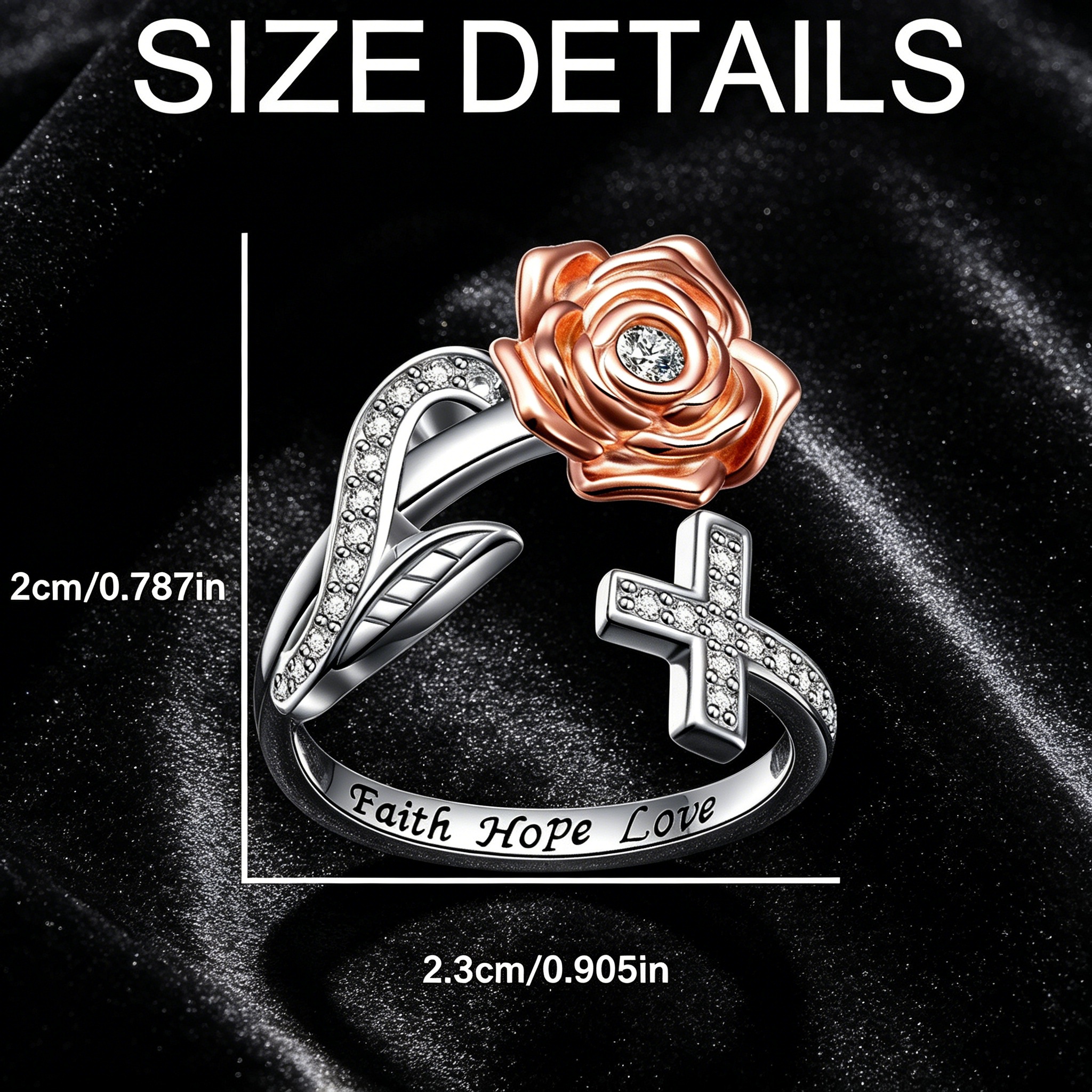 Vintage Two-Tone Rose Cross Op - Vintage Fashion Meaning のレビューと価格