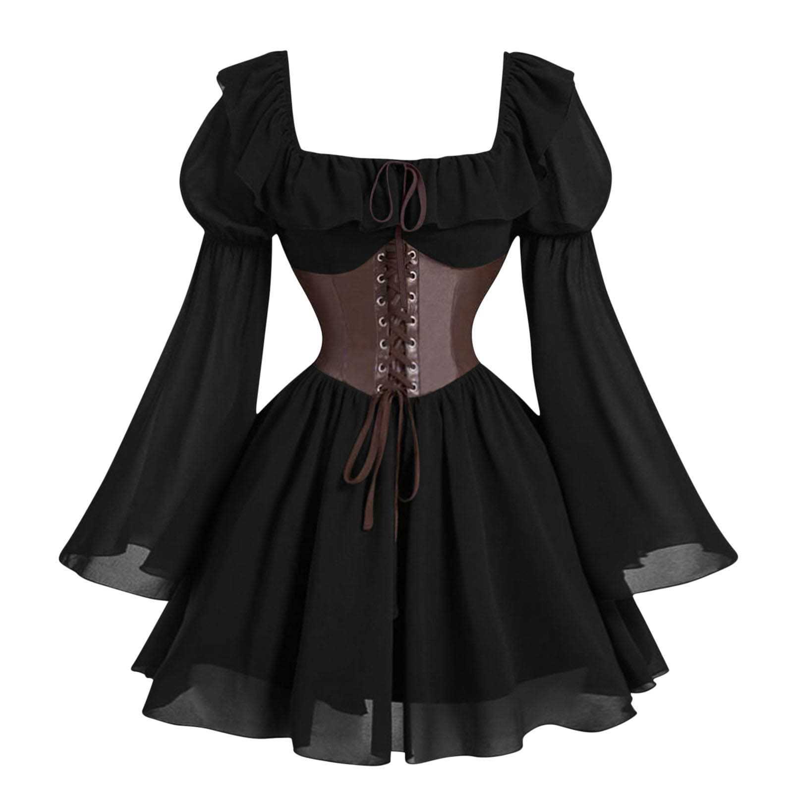 Renaissance Medieval Long Slee - Vintage Fashion Dresses のレビューと価格