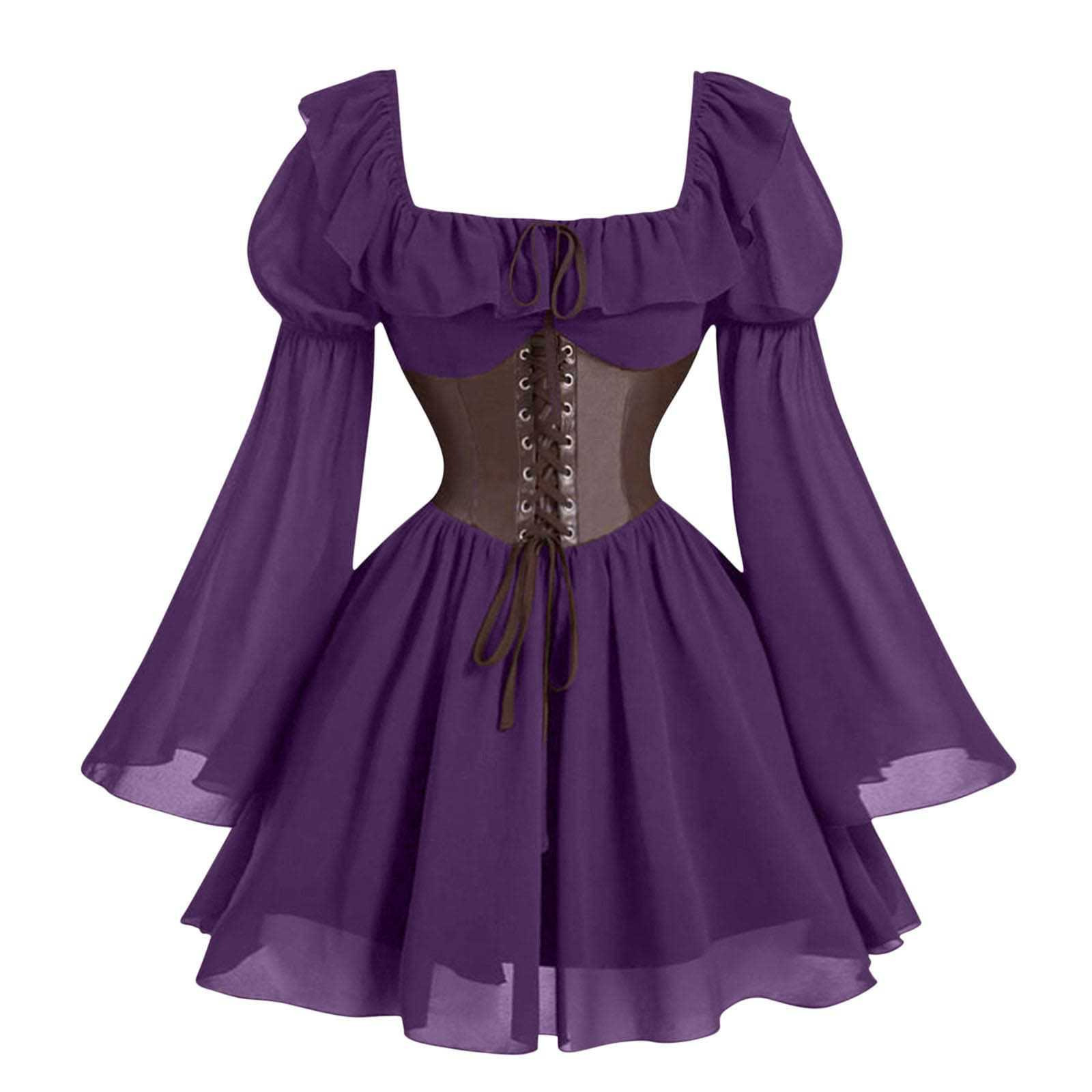 Renaissance Medieval Long Slee - Vintage Fashion Dresses のレビューと価格