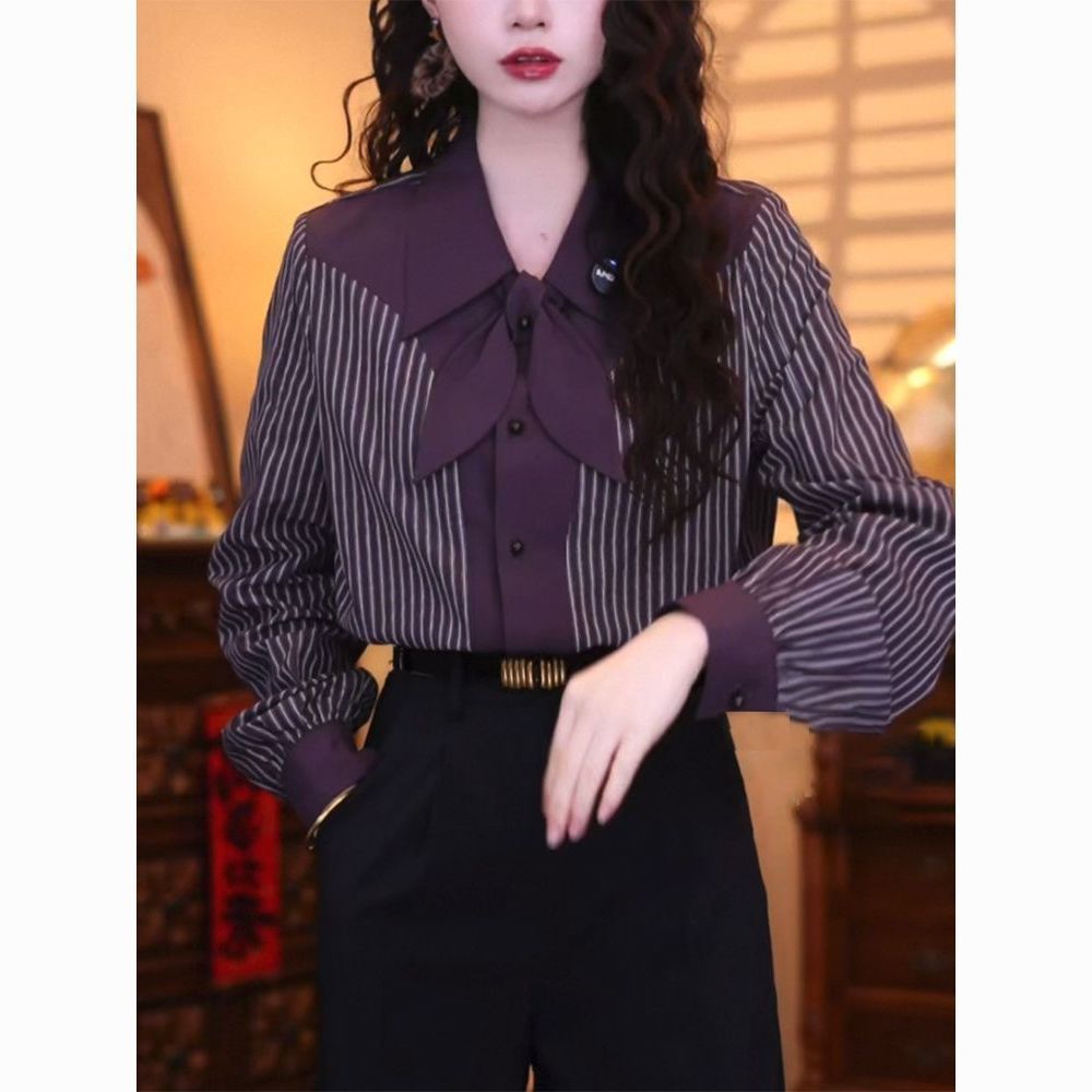 Casual Stripe Long Sleeve Wome - Vintage Fashion Hong Kong のレビューと価格