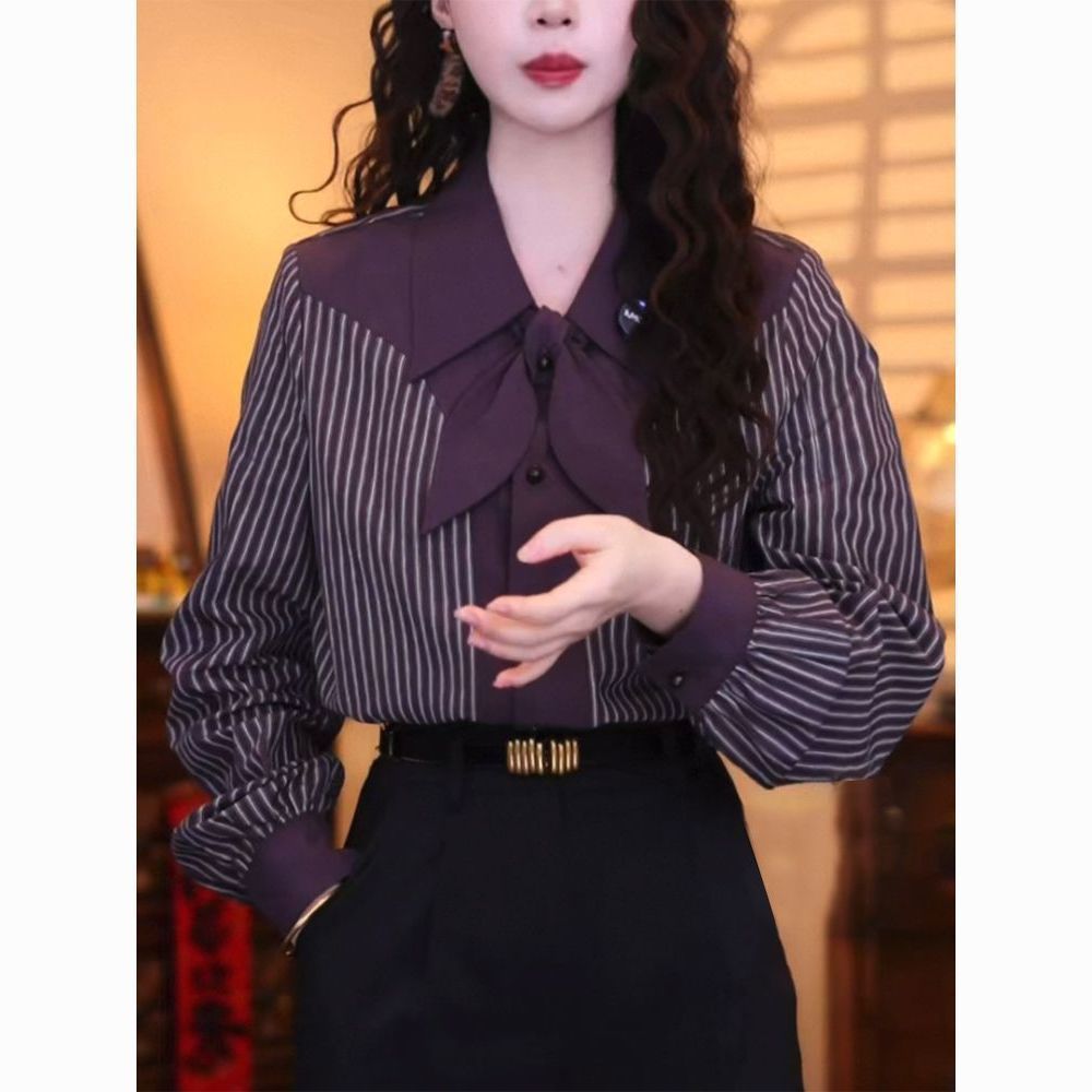Casual Stripe Long Sleeve Wome - Vintage Fashion Hong Kong のレビューと価格