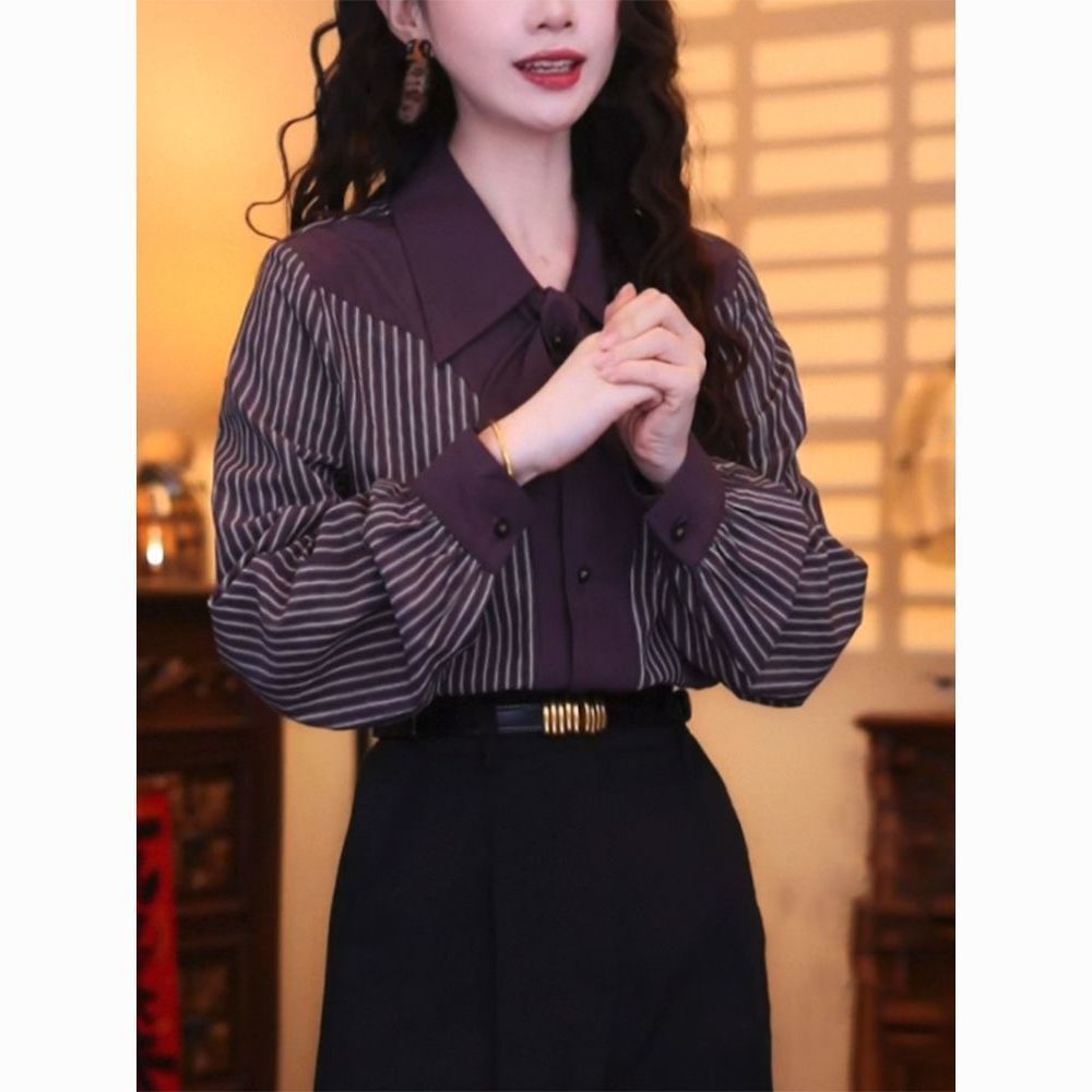 Casual Stripe Long Sleeve Wome - Vintage Fashion Hong Kong のレビューと価格