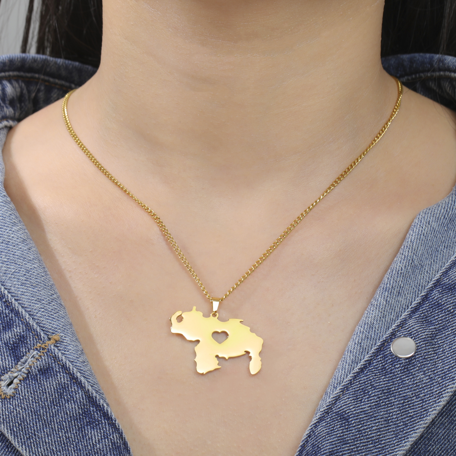 LIKGREAT Venezuela Map Necklac - Vintage Fashion Meaning のレビューと価格