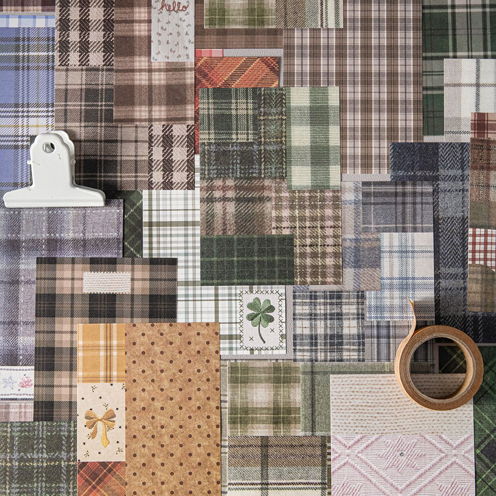 50pcs Creative Plaid Decor Scr - Vintage Fashion Magazine のレビューと価格