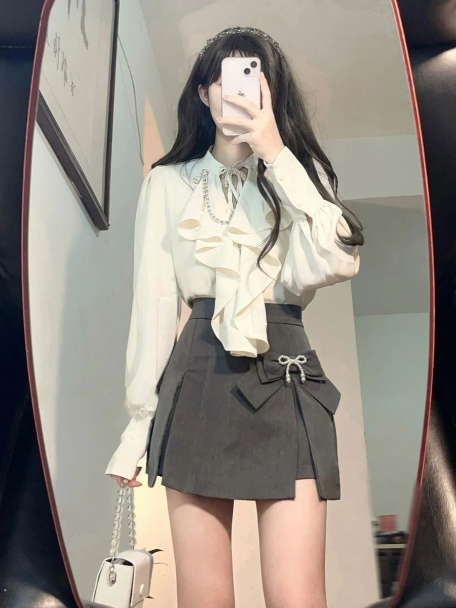Elegant Vintage Long Sleeve Sh - Vintage Fashion Pieces のレビューと価格