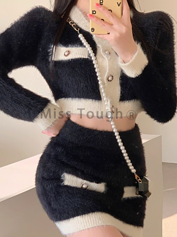 Winter Fluffy Knit 2 Piece Set - Vintage Fashion Pieces のレビューと価格