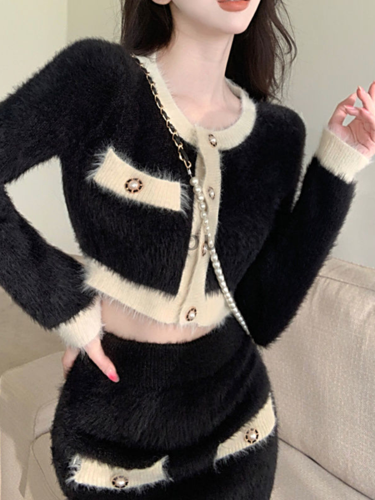 Winter Fluffy Knit 2 Piece Set - Vintage Fashion Pieces のレビューと価格