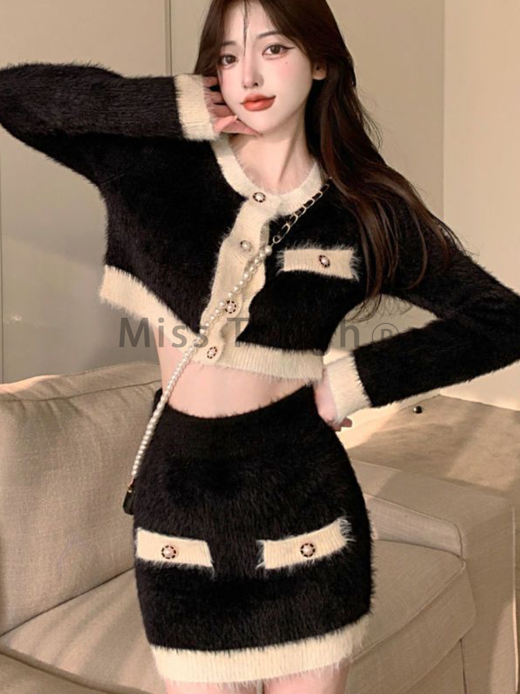 Winter Fluffy Knit 2 Piece Set - Vintage Fashion Pieces のレビューと価格