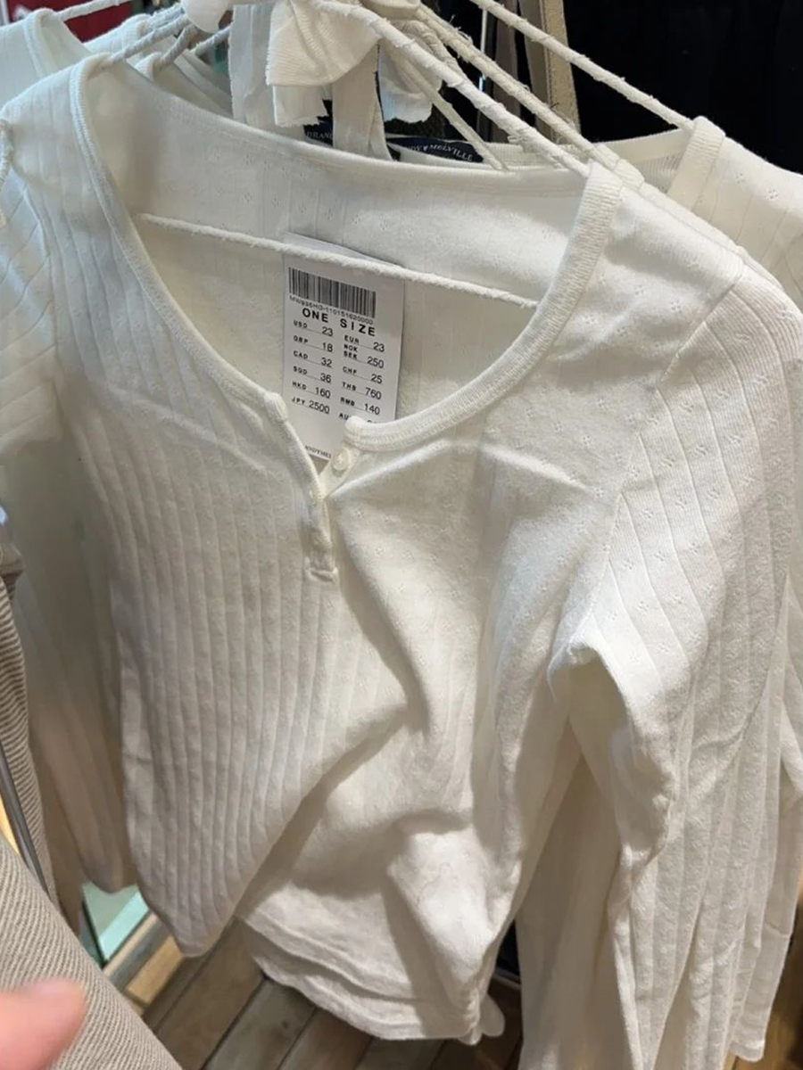 Sweet Eyelet Buttons Long Slee - Vintage Fashion T Shirts のレビューと価格