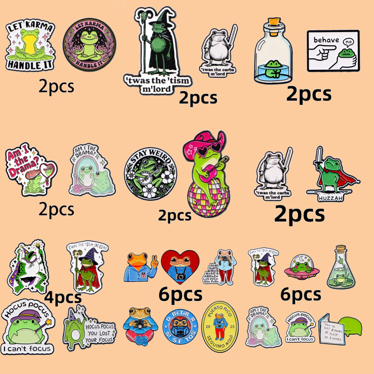 2-6pcs Cute Frog Photographer  - Vintage Fashion Quotes のレビューと価格