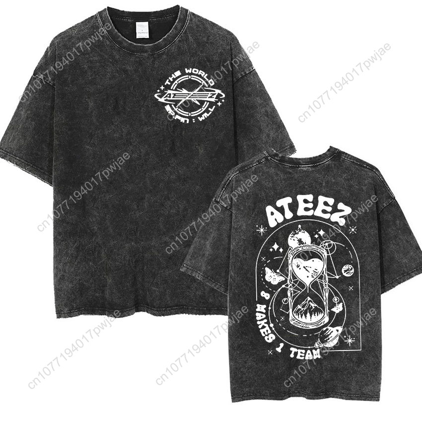 Korean Ateez Fin Wjll Album Co - Vintage Fashion T Shirts のレビューと価格