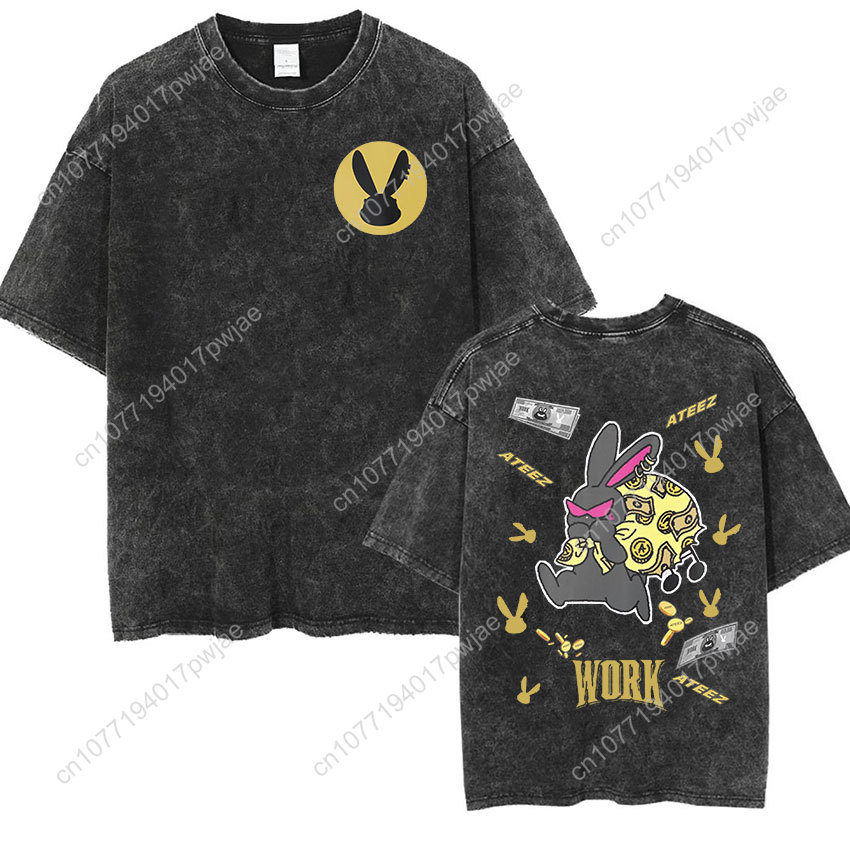 Korean Ateez Fin Wjll Album Co - Vintage Fashion T Shirts のレビューと価格