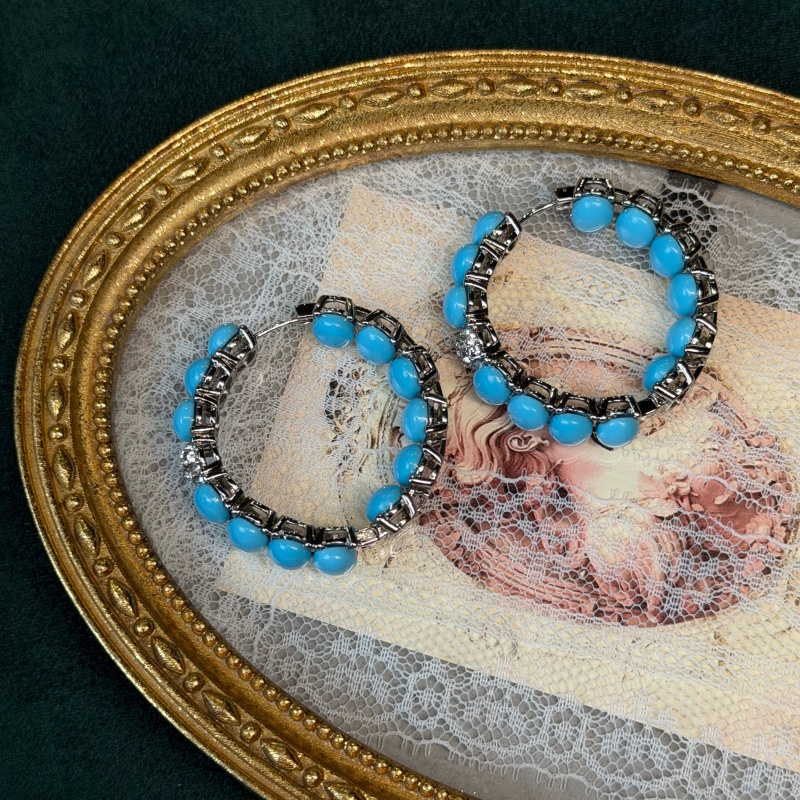 Vintage Blue Color Turquoise E - Vintage Fashion Jewelry Brands のレビューと価格