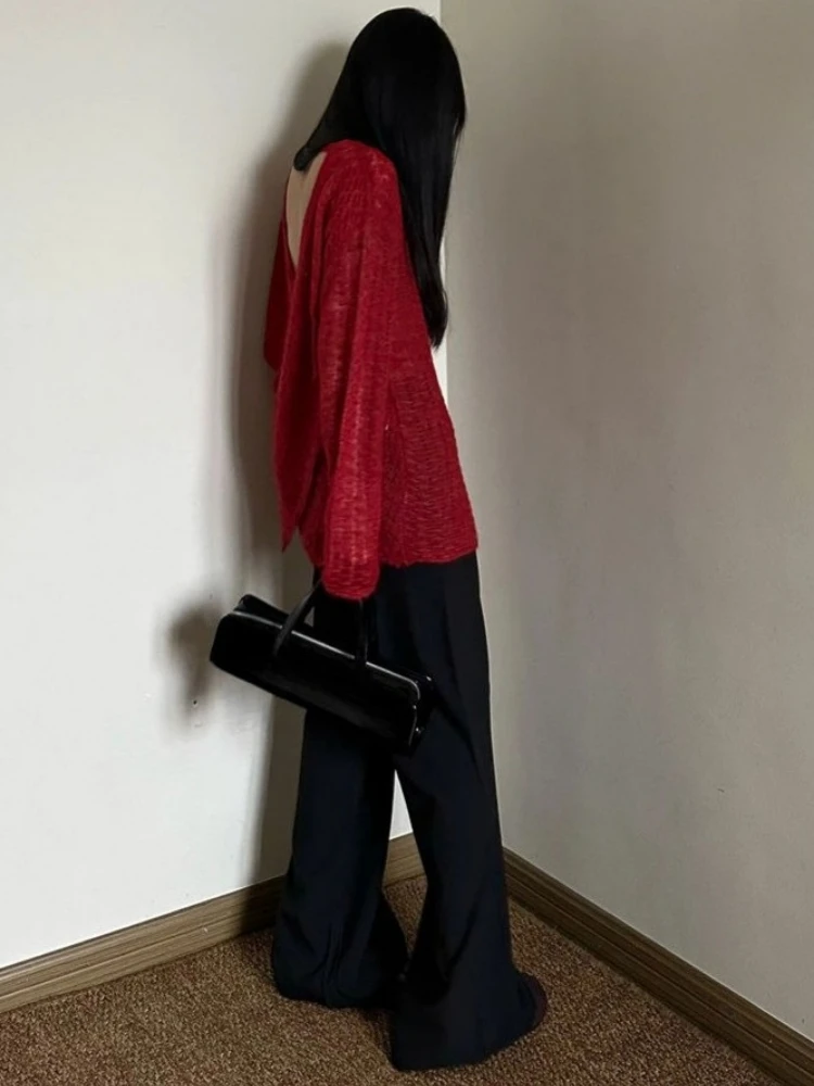 Y2K See-Through Knitted Women' - Vintage Fashion T Shirts のレビューと価格